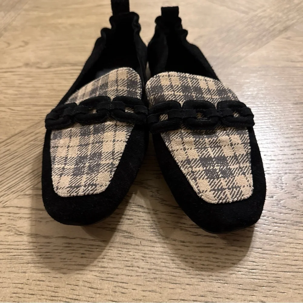 Sanctuary Women's Blast Slip On Loafer Flats Black Oat milk Size 8.5